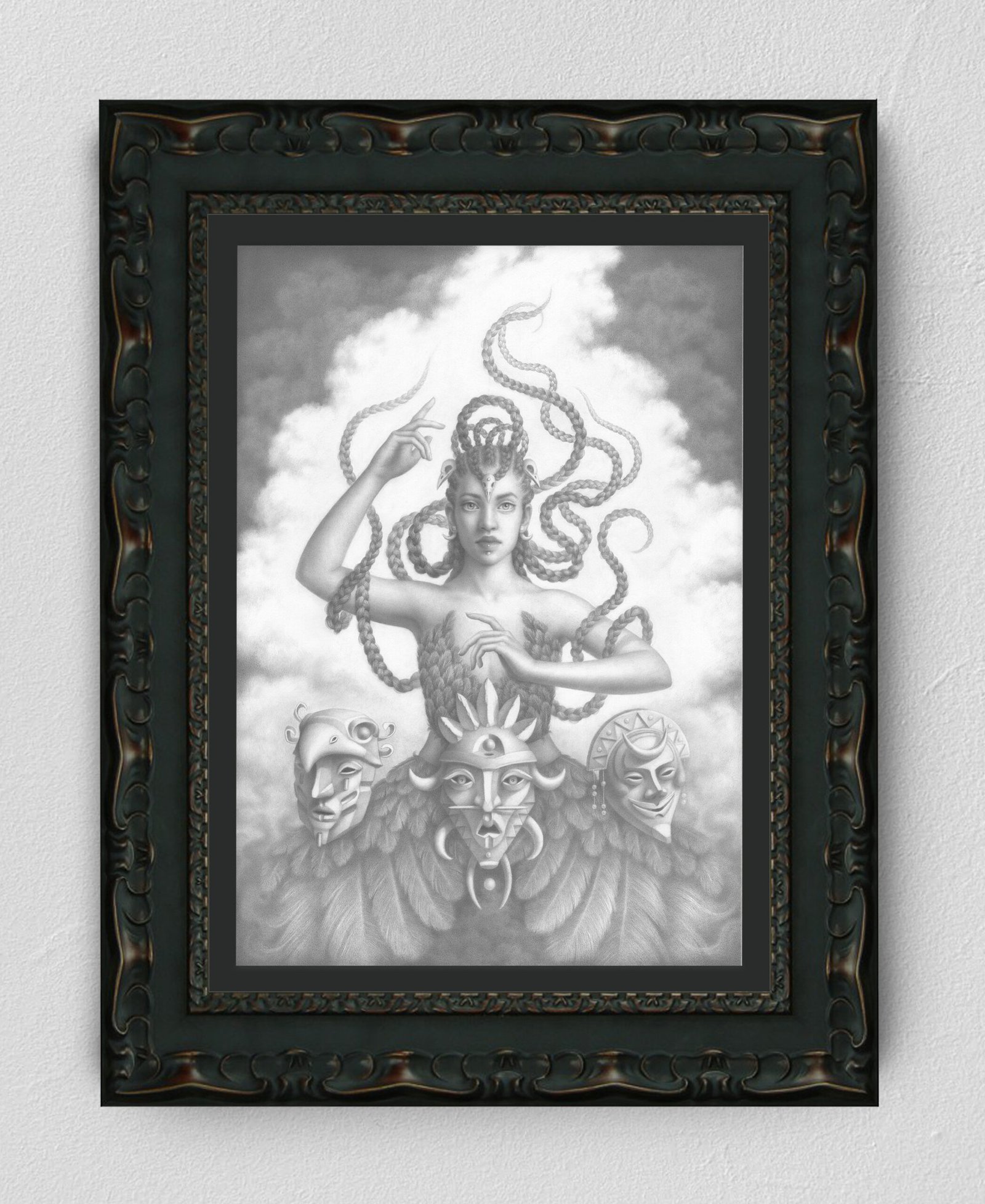 Original drawing Ancestors Awakening by Marta Witkiewicz framed Original drawing Ancestors Awakening by Marta Witkiewicz framed